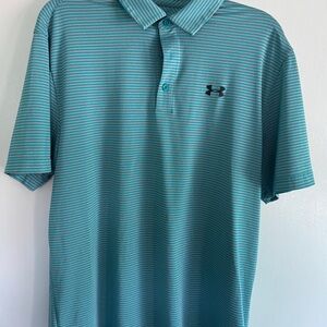Under Armour Men's Polo Shirt - Teal Stripes